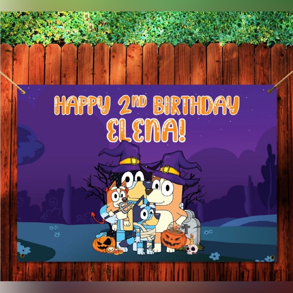Halloween Bluey Banner trunk or treat